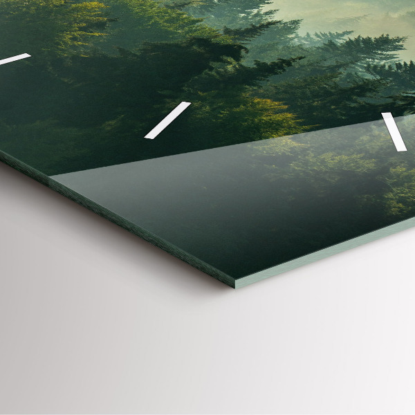 Horloge carrée en verre Lever de soleil sur les Beskides