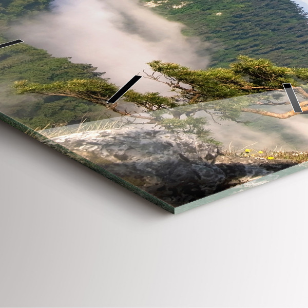 Pendule carrée en verre Pic de Sokolica dans les montagnes des Piénines