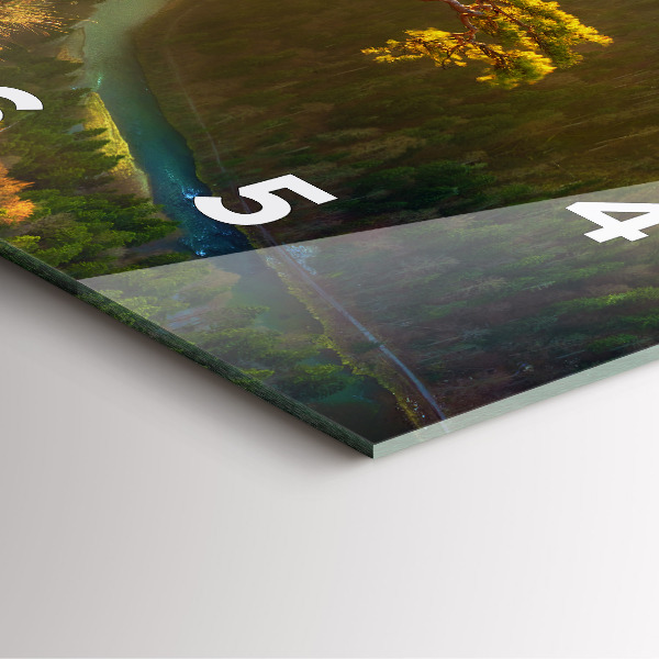 Pendule carrée en verre Coucher de soleil sur les montagnes