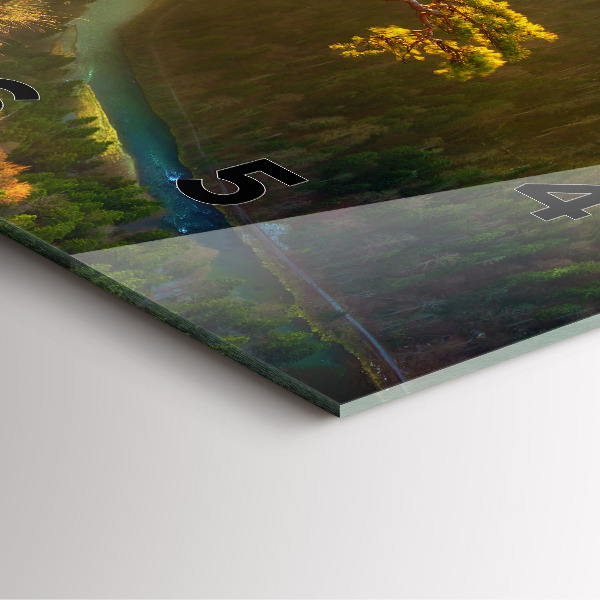 Pendule carrée en verre Coucher de soleil sur les montagnes