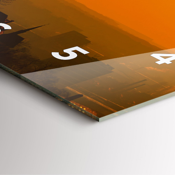 Pendule carrée en verre Vue de la cathédrale de Brno