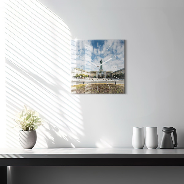 Pendule carrée en verre 'Panorama de la ville d''Ostrava'