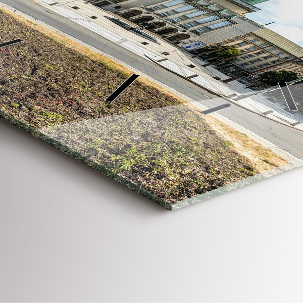 Pendule carrée en verre 'Panorama de la ville d''Ostrava'