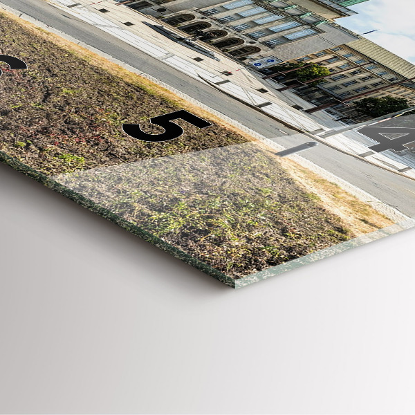 Pendule carrée en verre 'Panorama de la ville d''Ostrava'