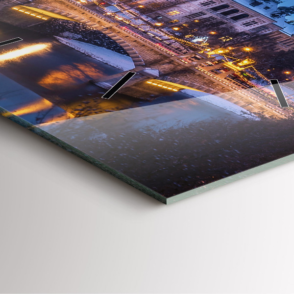 Horloge carrée en verre Panorama de la ville de Plzeň