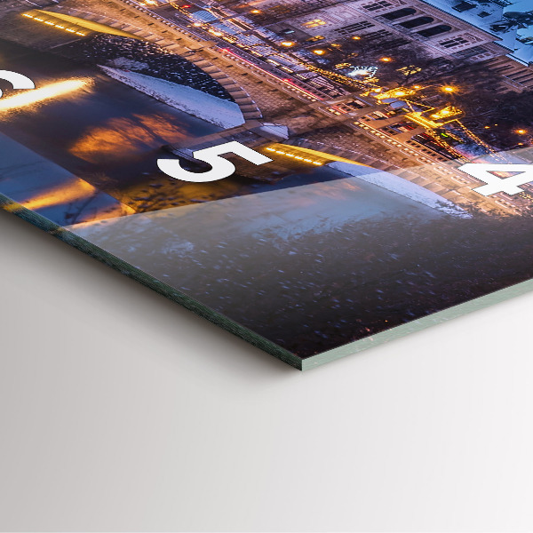 Horloge carrée en verre Panorama de la ville de Plzeň