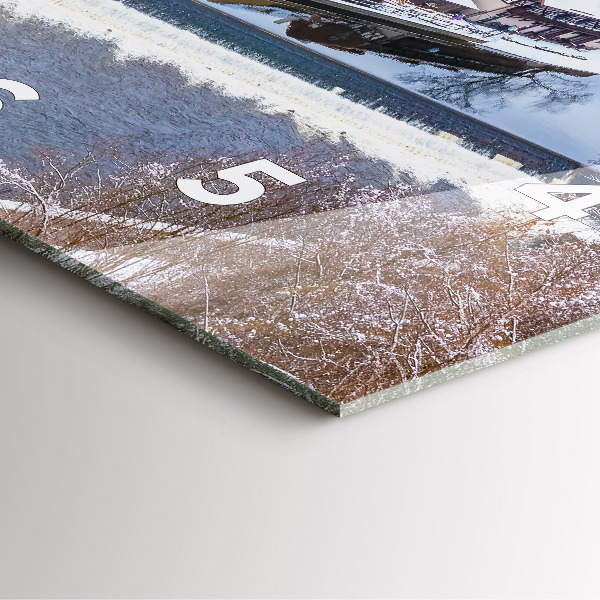 Pendule carrée en verre Panorama de la ville en hiver