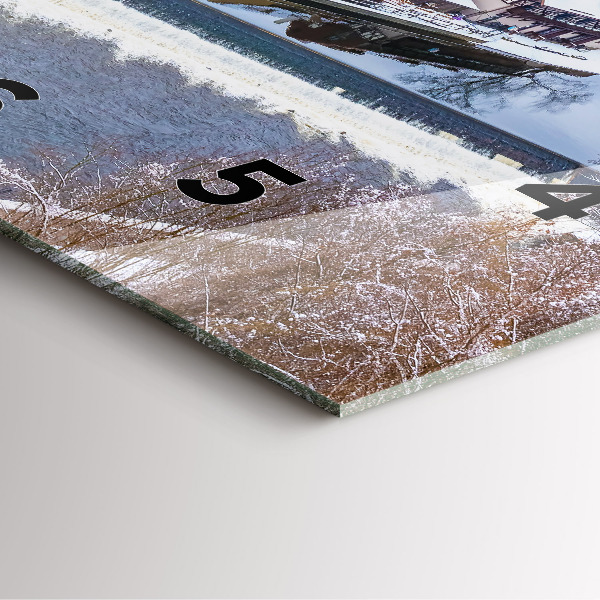 Pendule carrée en verre Panorama de la ville en hiver