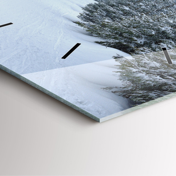 Horloge murale carrée Les monts des Géants tchèques en hiver