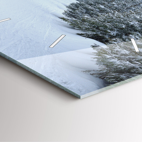 Horloge murale carrée Les monts des Géants tchèques en hiver