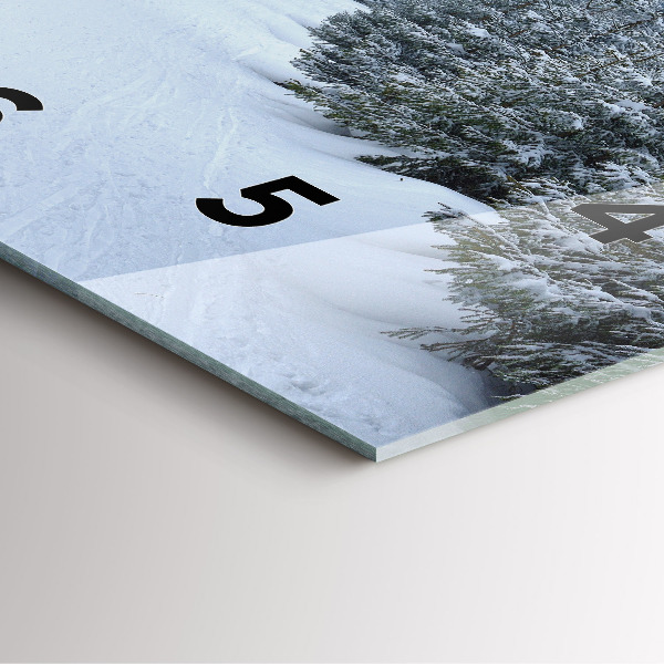 Horloge murale carrée Les monts des Géants tchèques en hiver