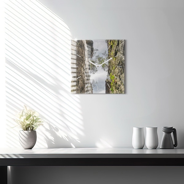 Horloge murale carrée Ville du rock en République tchèque