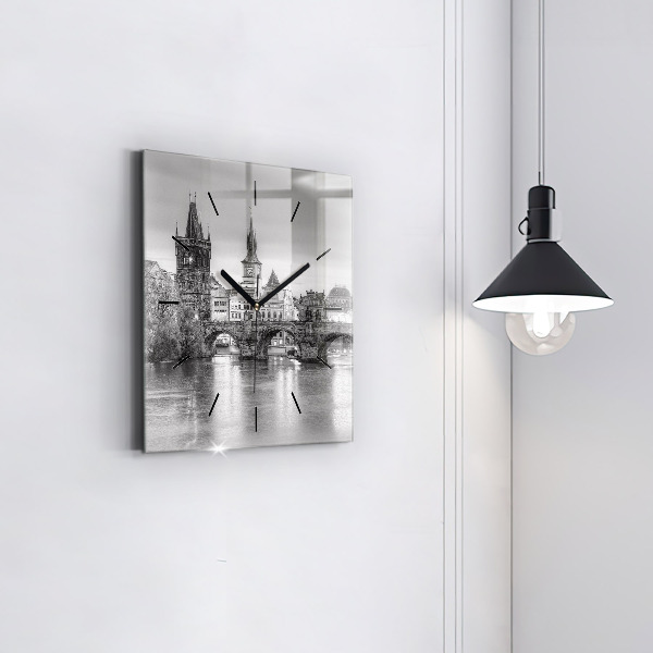 Horloge murale carrée Pont Charles à Prague