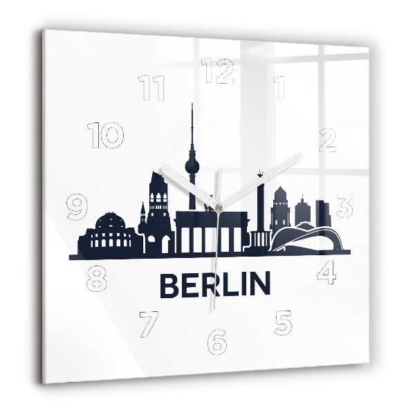 Horloge carrée en verre Illustration de la ville de Berlin