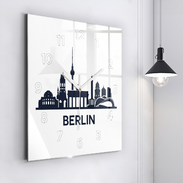 Horloge carrée en verre Illustration de la ville de Berlin