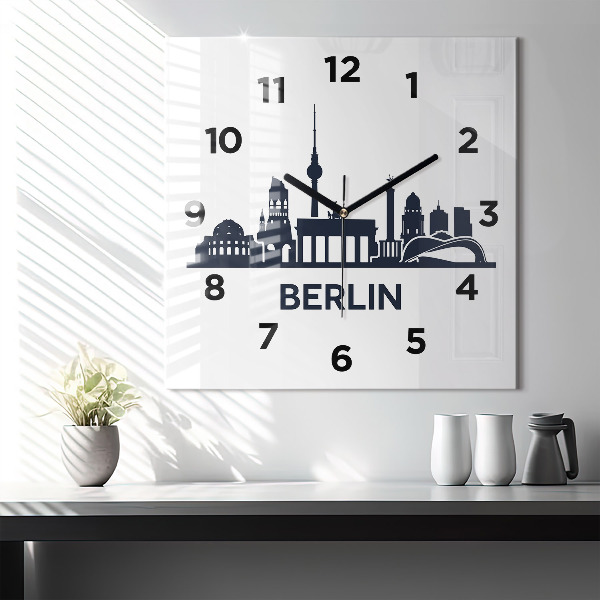 Horloge carrée en verre Illustration de la ville de Berlin