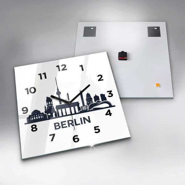 Horloge carrée en verre Illustration de la ville de Berlin