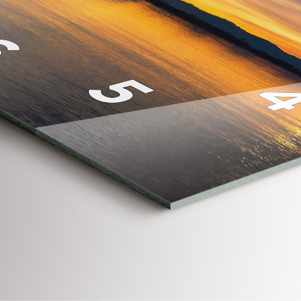 Pendule carrée en verre Coucher de soleil sur le lac