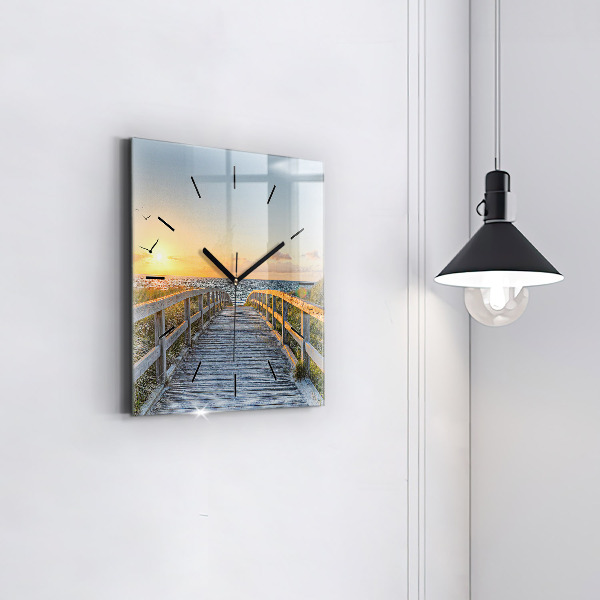 Horloge murale carrée Vacances à la plage