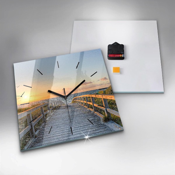 Horloge murale carrée Vacances à la plage