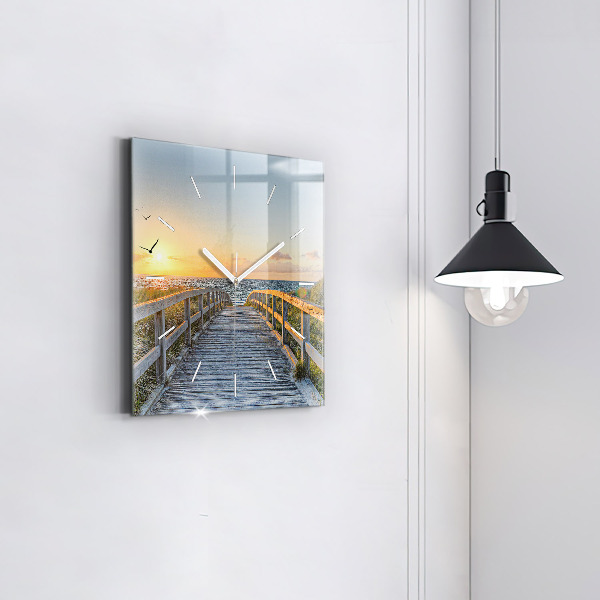 Horloge murale carrée Vacances à la plage