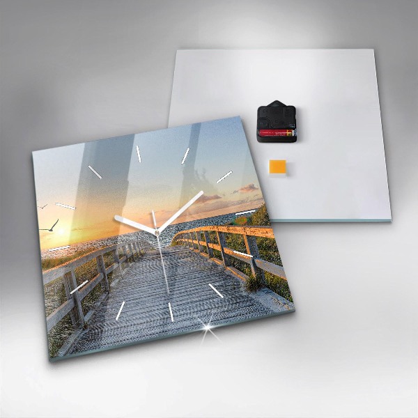 Horloge murale carrée Vacances à la plage