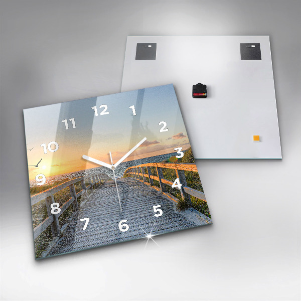 Horloge murale carrée Vacances à la plage