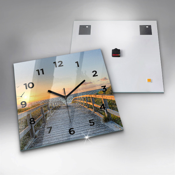Horloge murale carrée Vacances à la plage