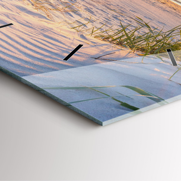 Horloge carrée en verre Coucher de soleil sur la mer