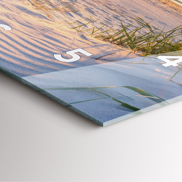 Horloge carrée en verre Coucher de soleil sur la mer