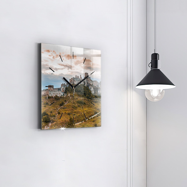 Horloge carrée en verre Château de Spiš en Slovaquie