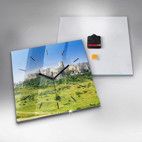 Horloge carrée en verre Château de Spiš en Slovaquie