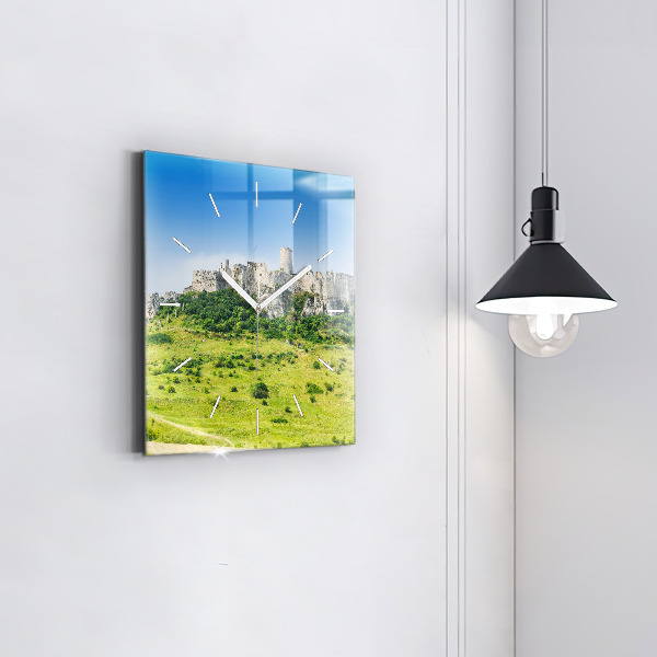 Horloge carrée en verre Château de Spiš en Slovaquie