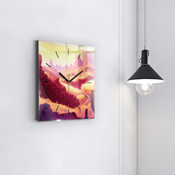 Horloge murale carrée 'Désert de l''Arizona'