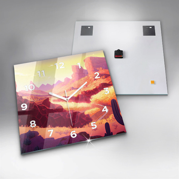 Horloge murale carrée 'Désert de l''Arizona'