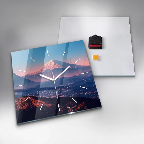 Horloge murale carrée Montagnes à San Antonio, États-Unis