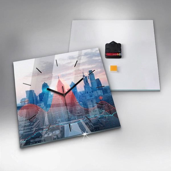 Horloge murale carrée Gratte-ciels à Philadelphie