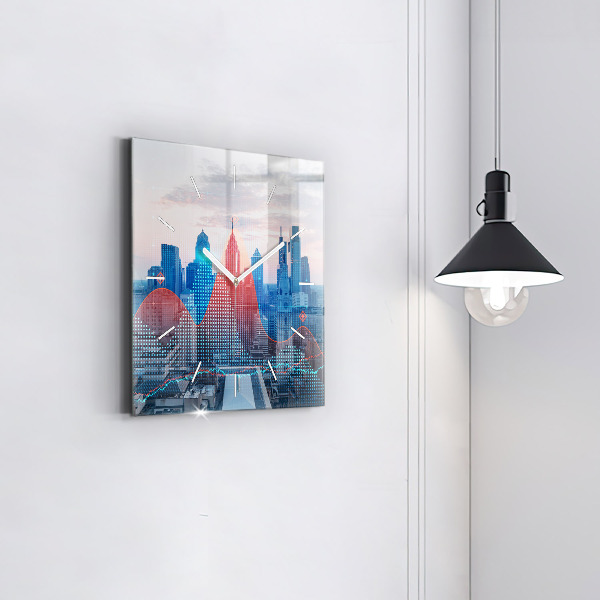 Horloge murale carrée Gratte-ciels à Philadelphie