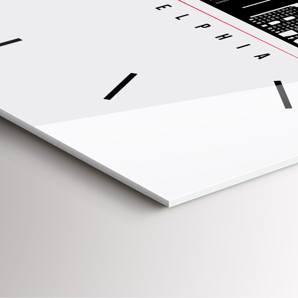 Pendule carrée en verre Illustration de Philadelphie