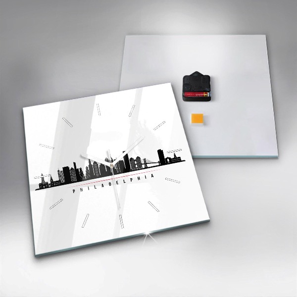 Pendule carrée en verre Illustration de Philadelphie