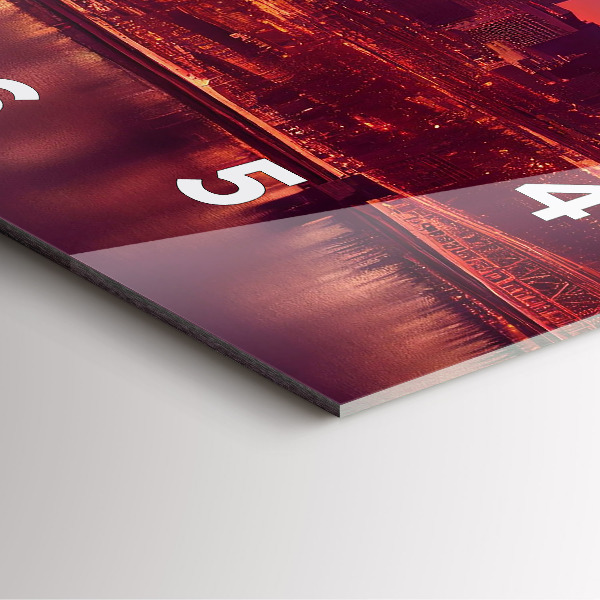 Horloge murale carrée La ville de Philadelphie la nuit