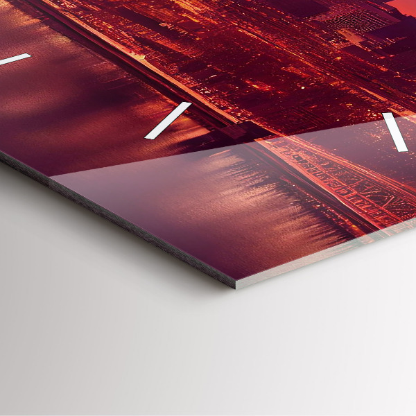 Horloge murale carrée La ville de Philadelphie la nuit