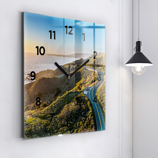 Horloge murale carrée La route vers San Francisco