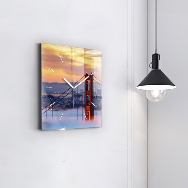 Horloge carrée en verre Pont de San Francisco