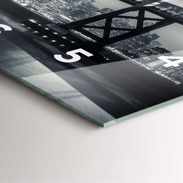 Pendule carrée en verre Pont de San Francisco la nuit