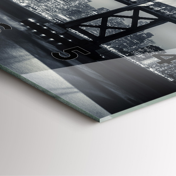 Pendule carrée en verre Pont de San Francisco la nuit