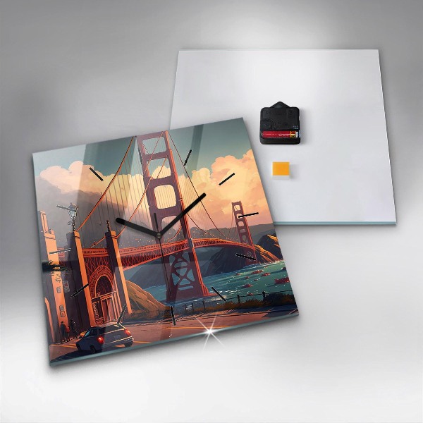 Horloge murale carrée Pont de San Francisco