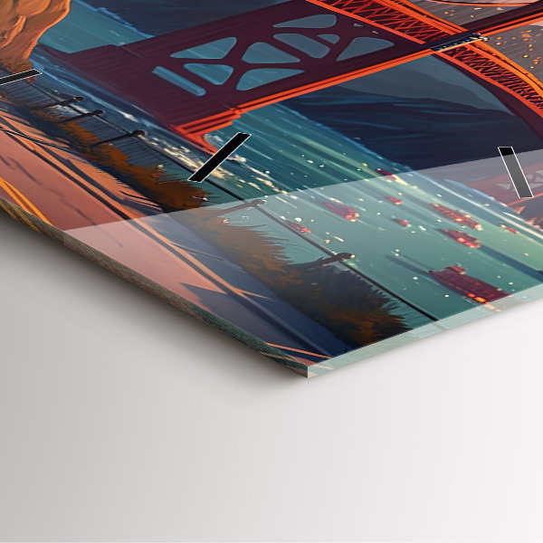 Horloge murale carrée Pont de San Francisco