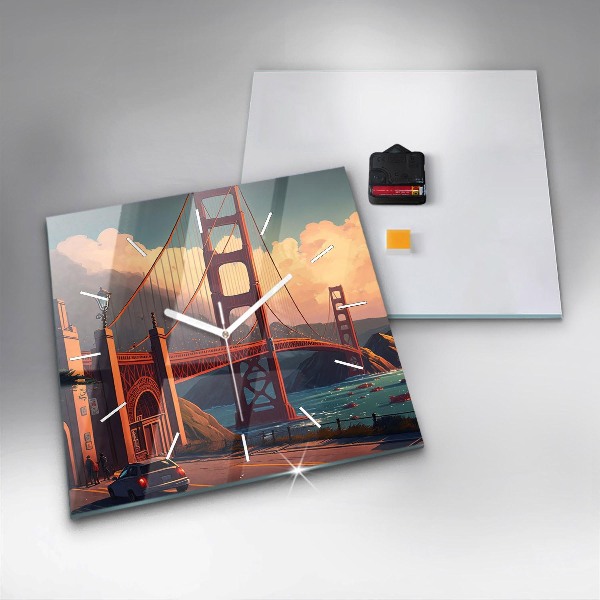 Horloge murale carrée Pont de San Francisco