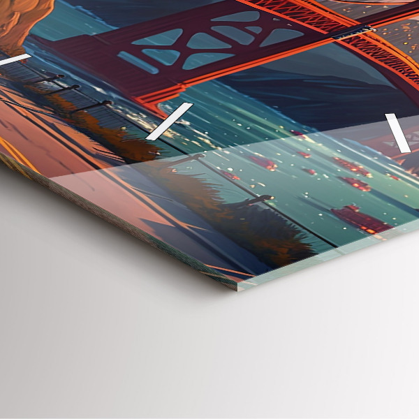 Horloge murale carrée Pont de San Francisco